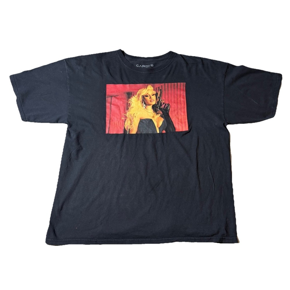 Cardi B WAP Graphic T Shirt 2X Black 2020 Music Merch Double Sided Rap Tee